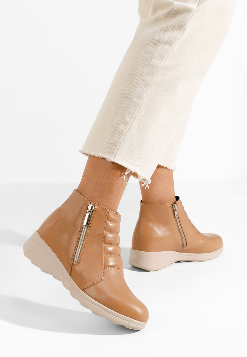 Soralia v2 khaki női bőr bokacsizma