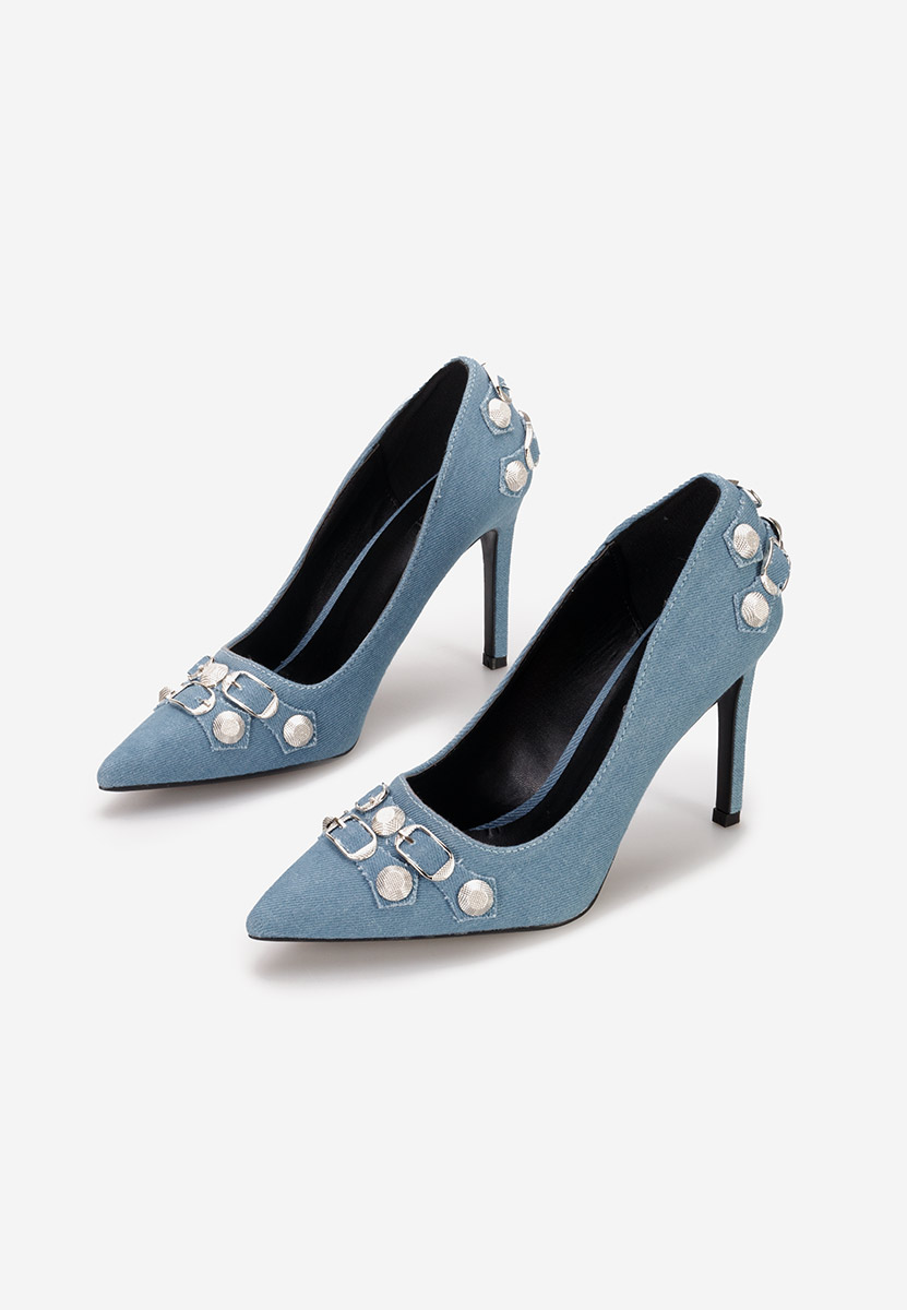 Supreme v2 kék tűsarkú cipő 