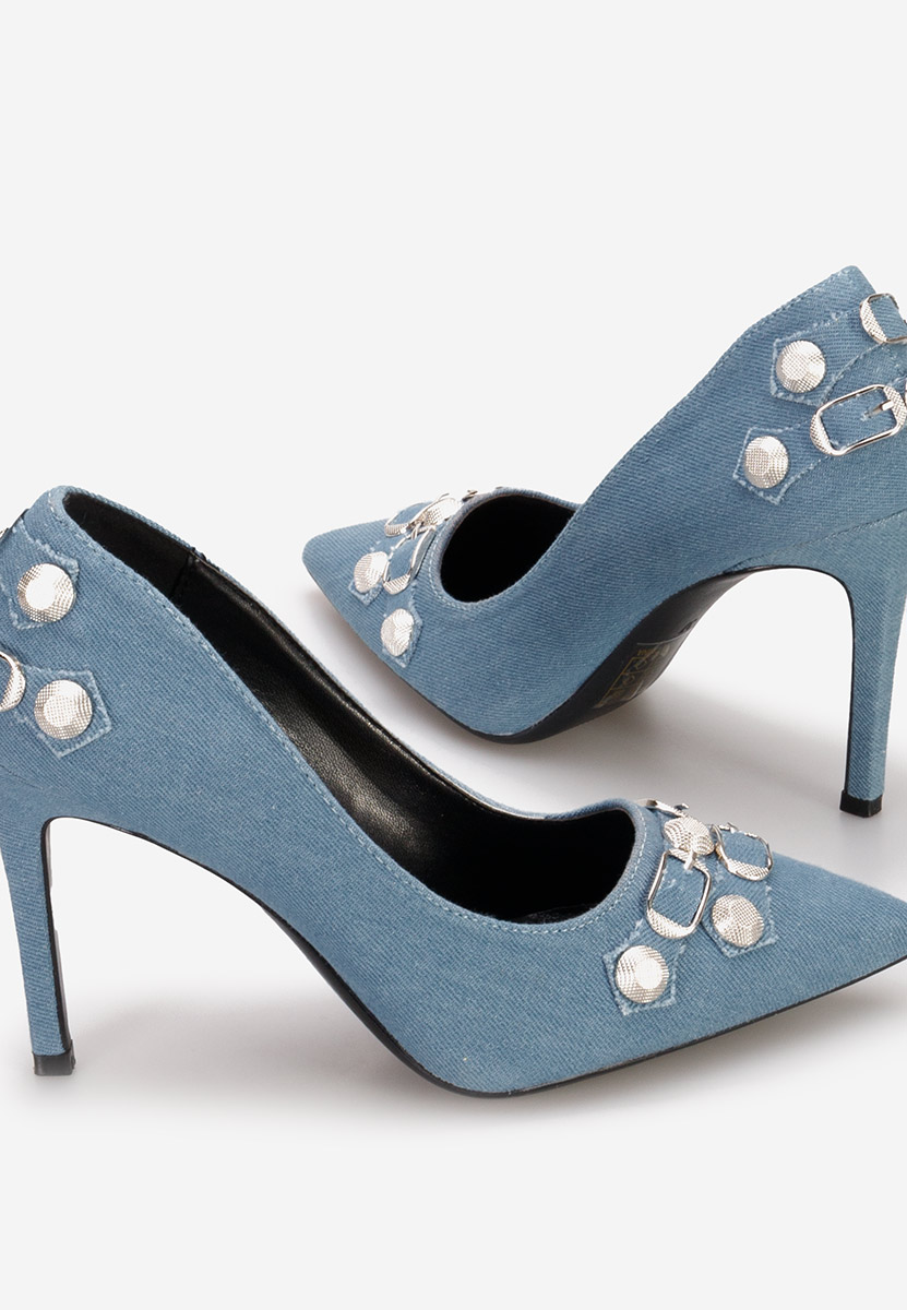 Supreme v2 kék tűsarkú cipő 