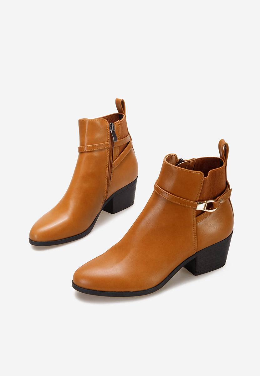 Odelina camel bokacsizma vastag sarokkal