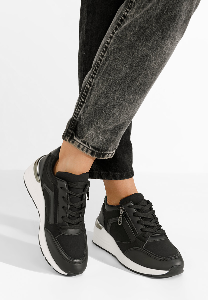 Henia fekete platform sneaker cipő 