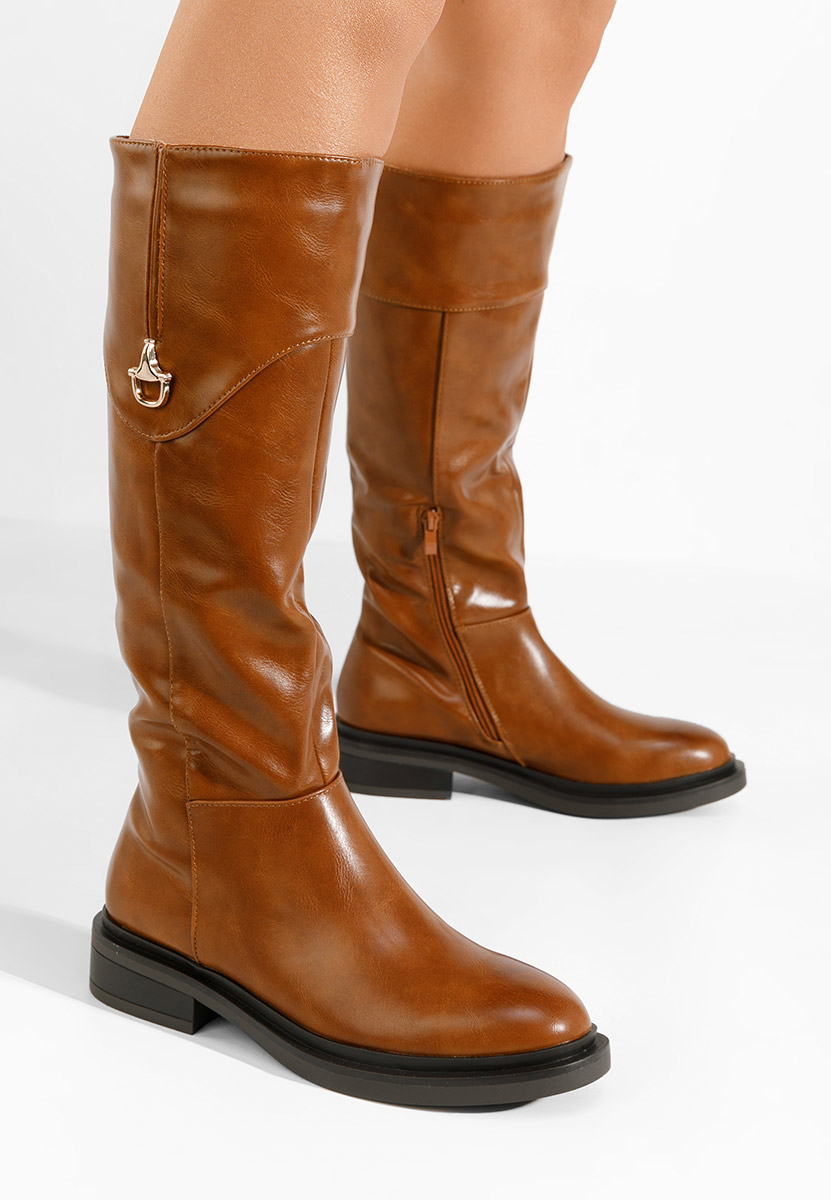 Ameila camel lapos talpú csizma 