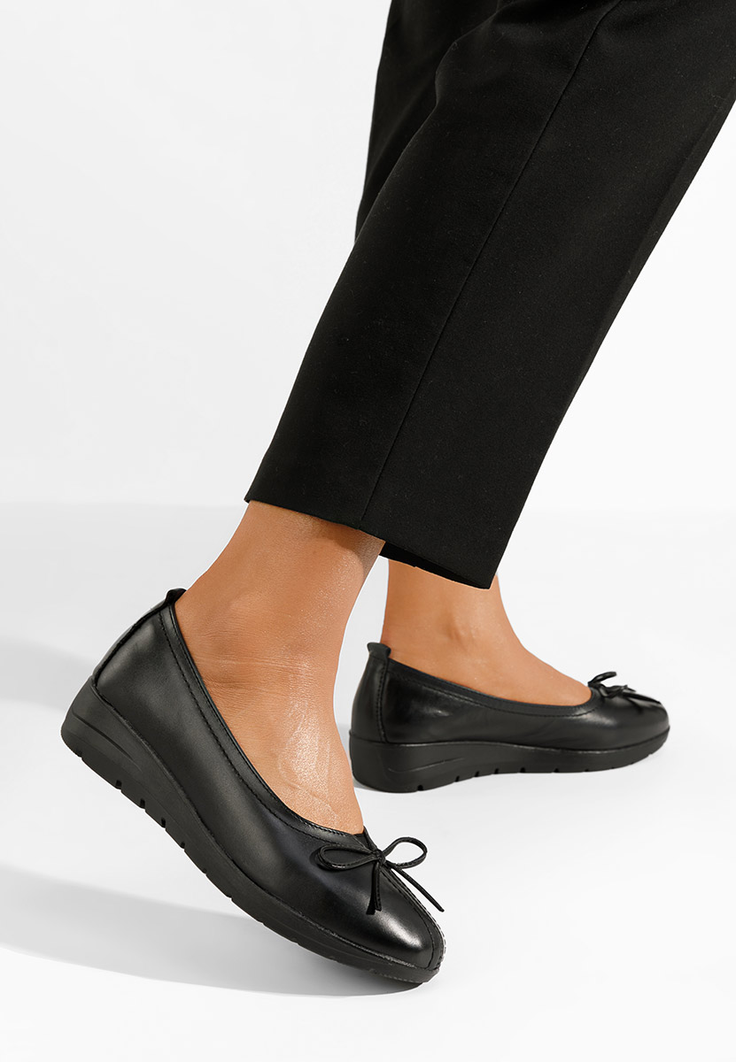 Selima fekete fűzős női cipő