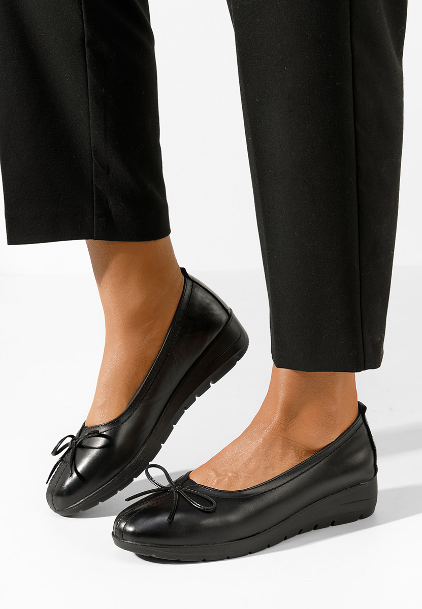 Selima fekete fűzős női cipő