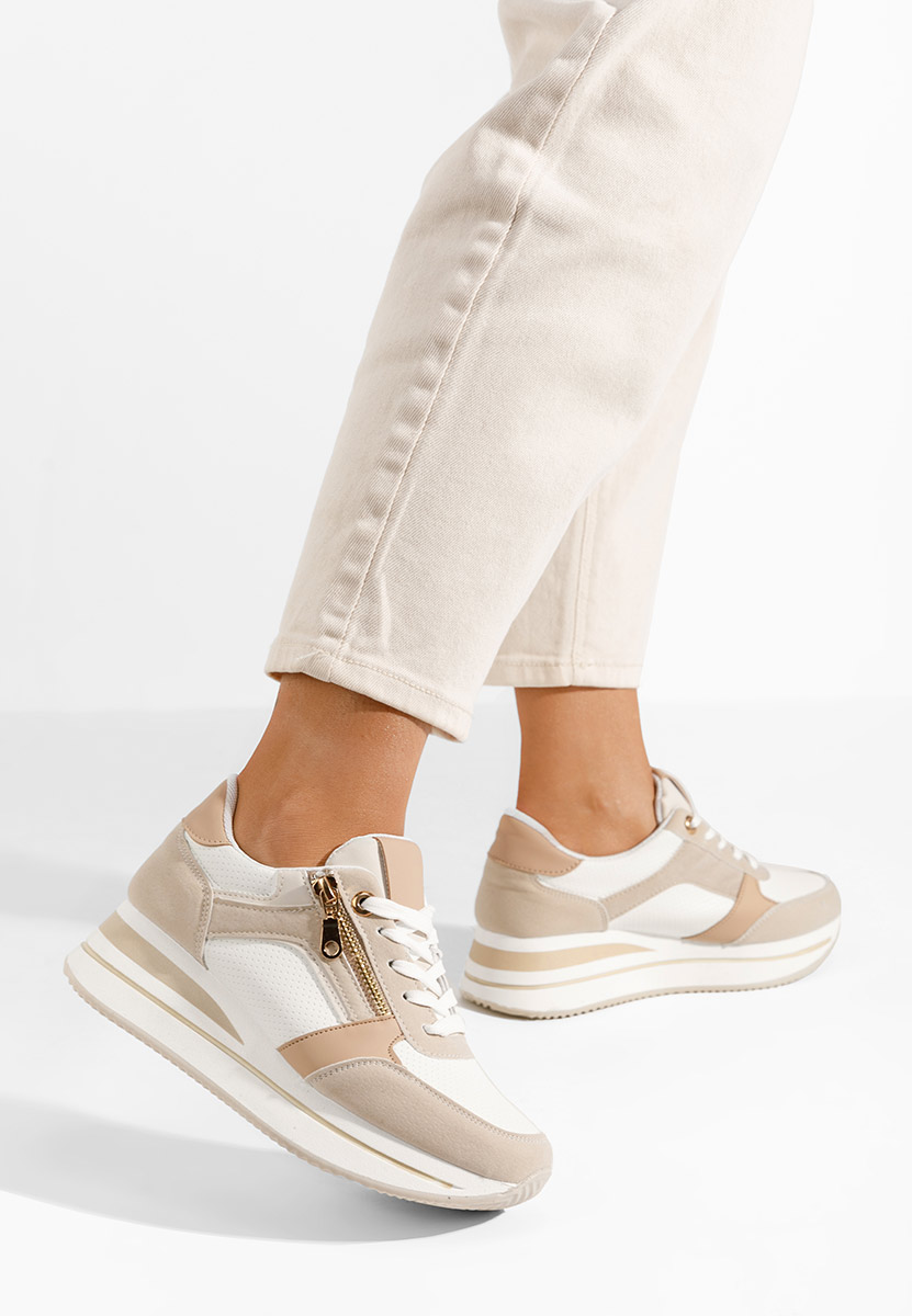 Mariella khaki platform sneaker cipő 