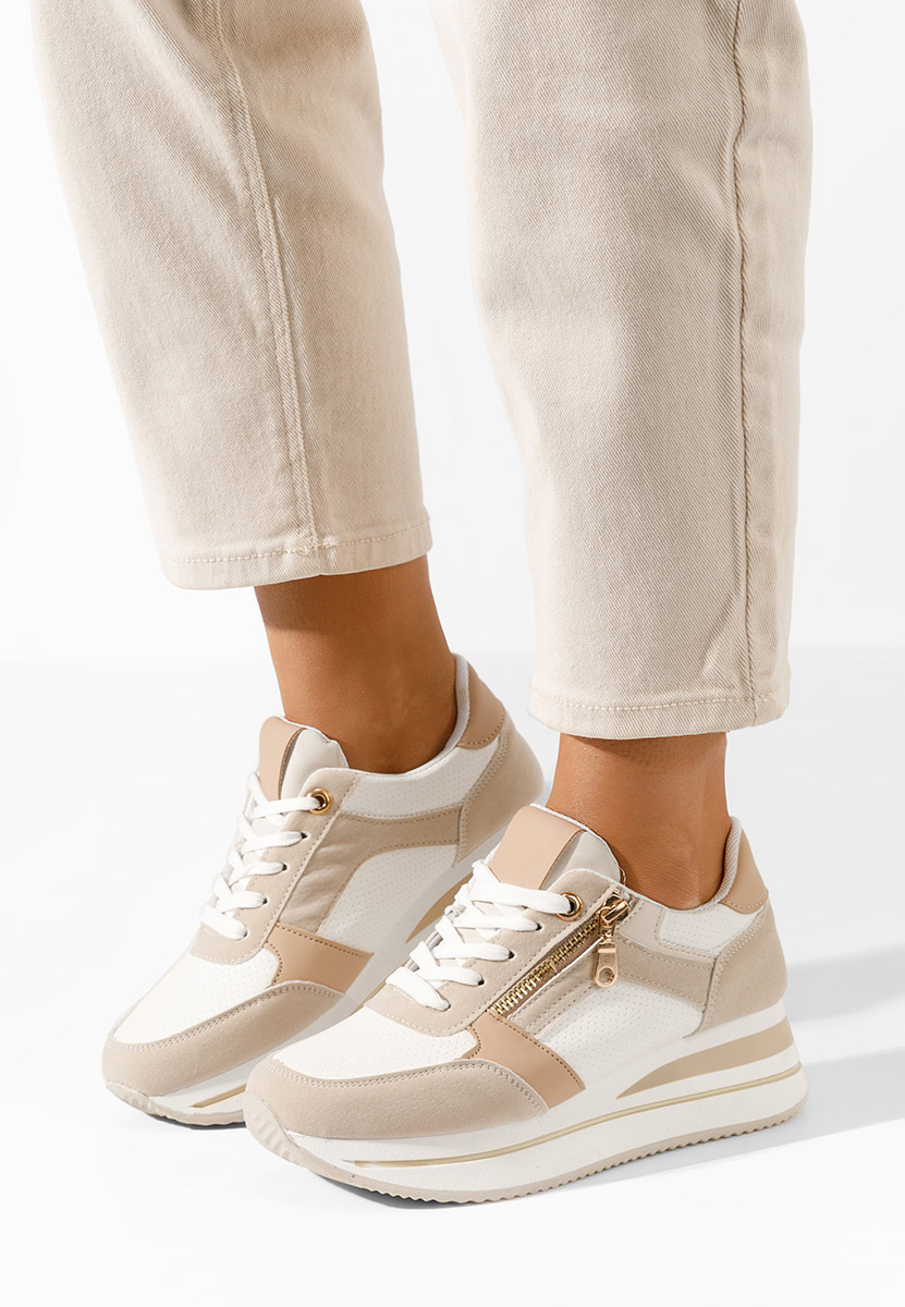 Mariella khaki platform sneaker cipő 