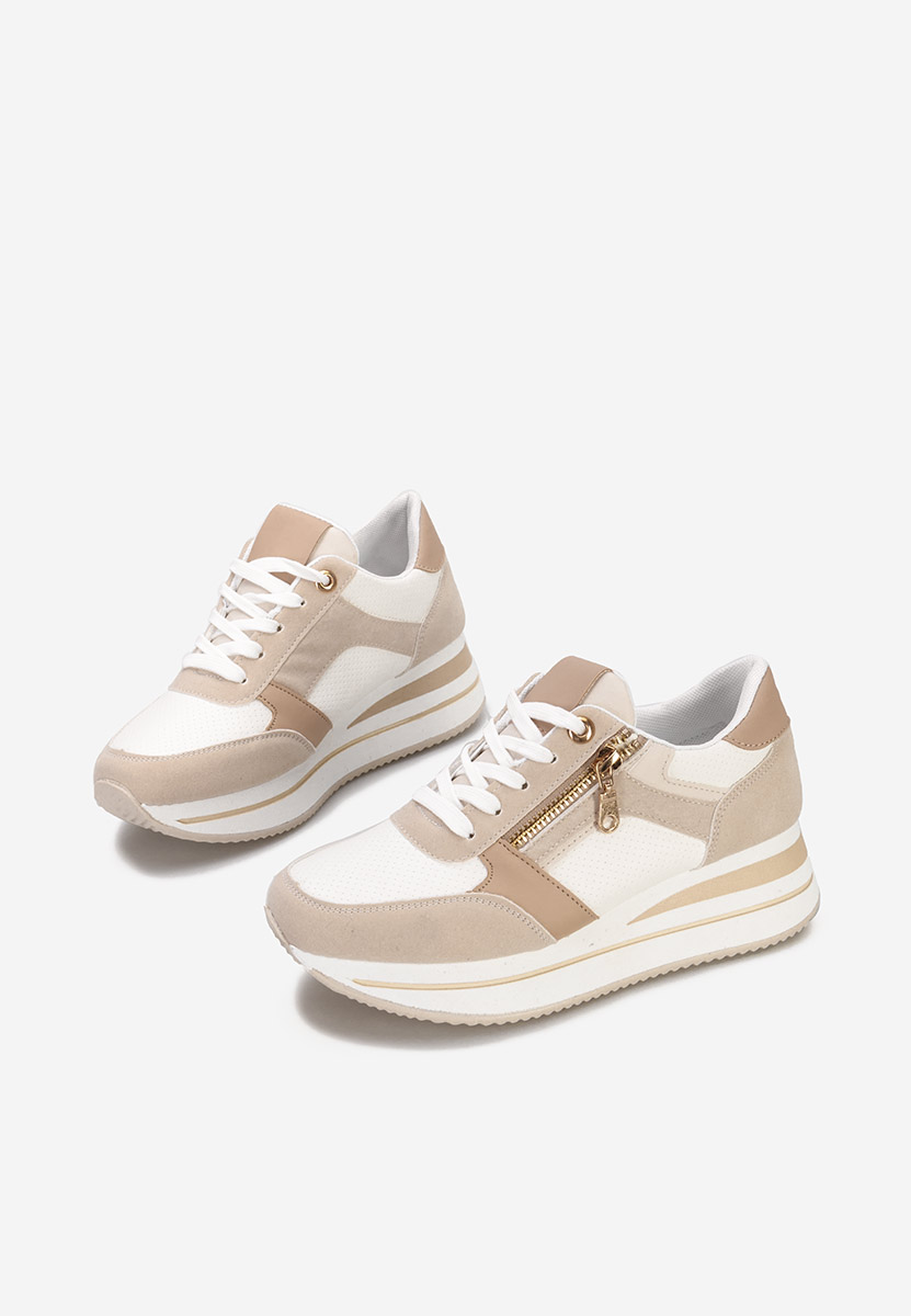 Mariella khaki platform sneaker cipő 