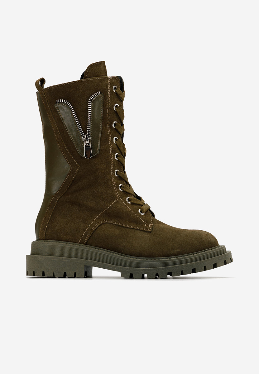 Kimmie v2 zöld női bőr bakancs