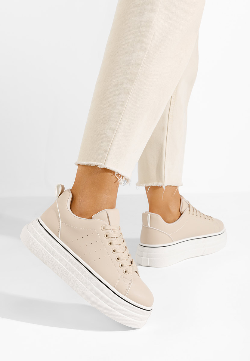 Asalia bézs telitalpú platform sneaker