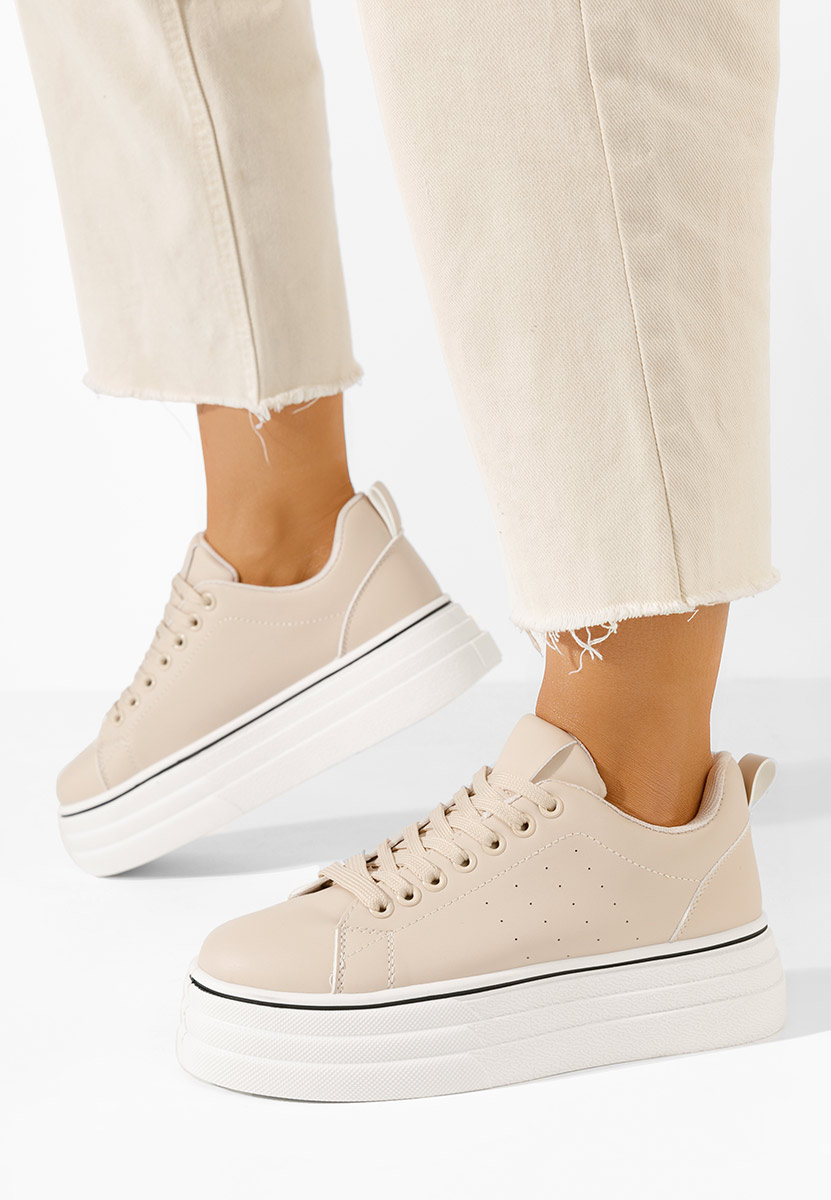 Asalia bézs telitalpú platform sneaker