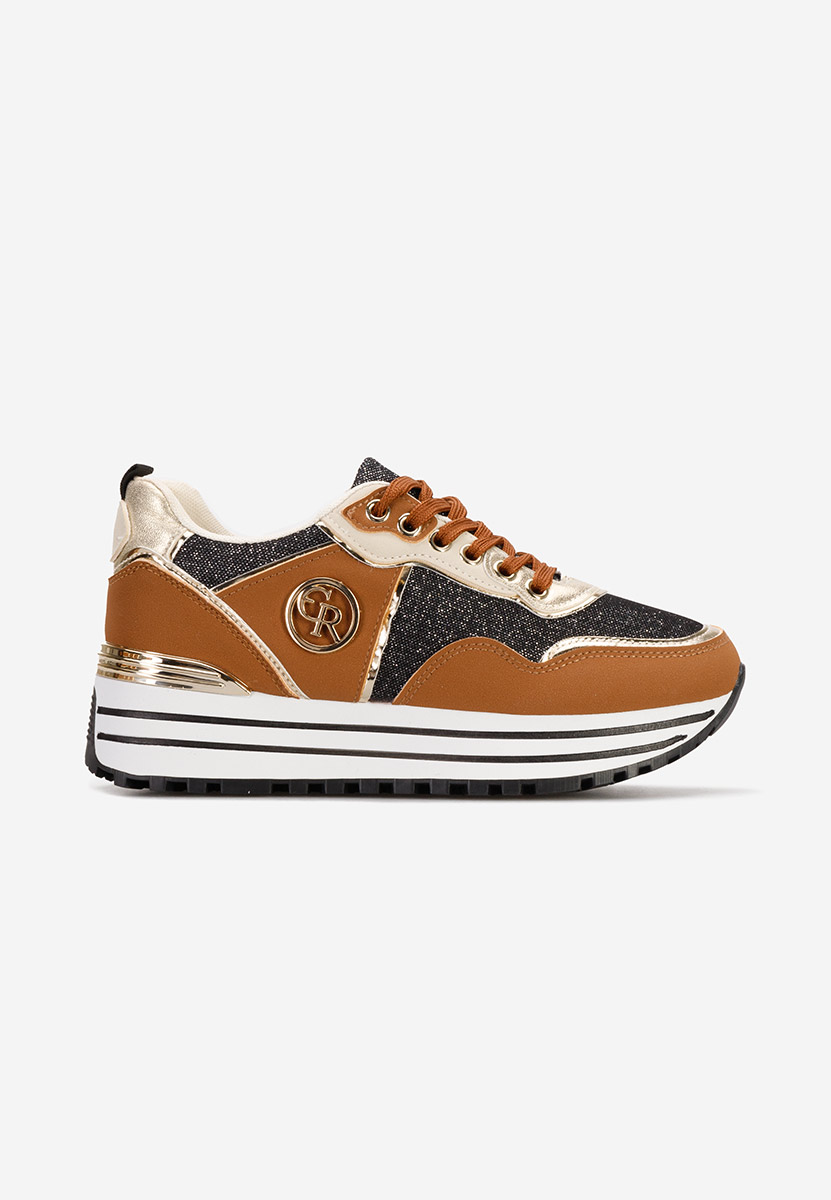 Eranova camel telitalpú platform sneaker