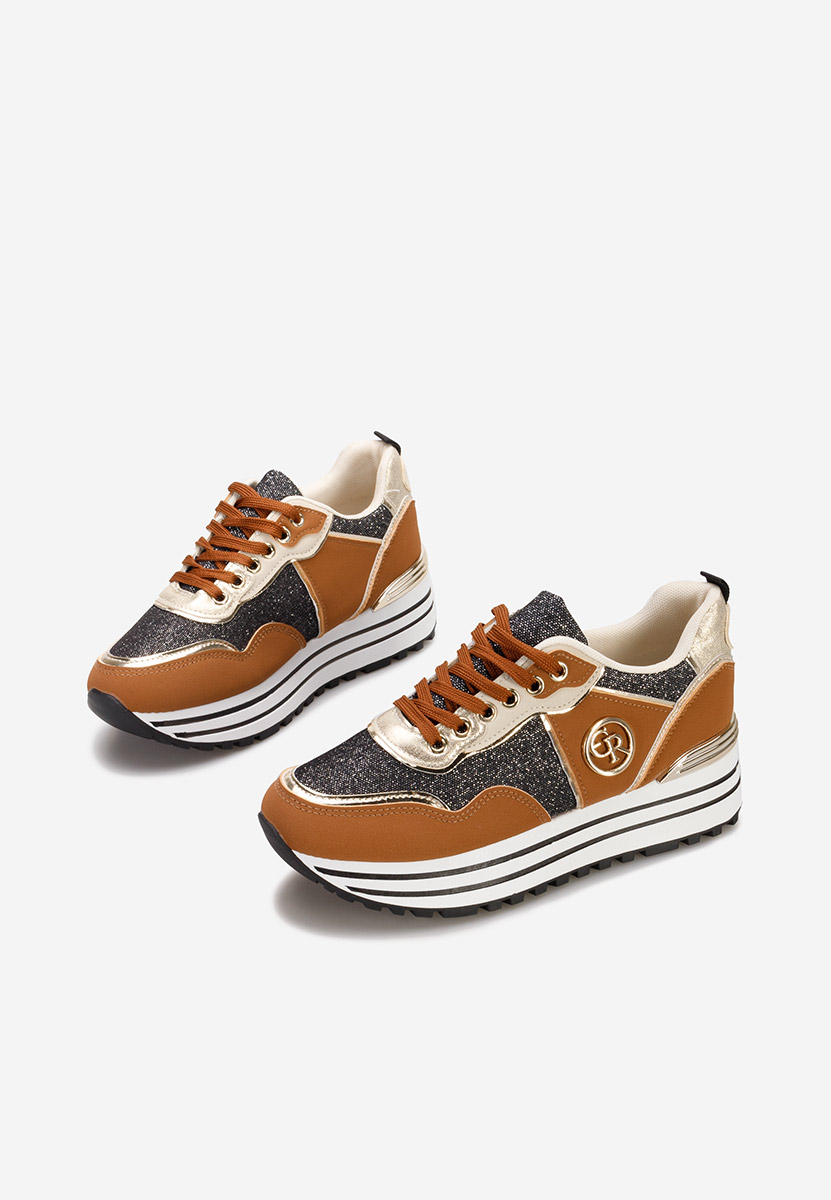 Eranova camel telitalpú platform sneaker