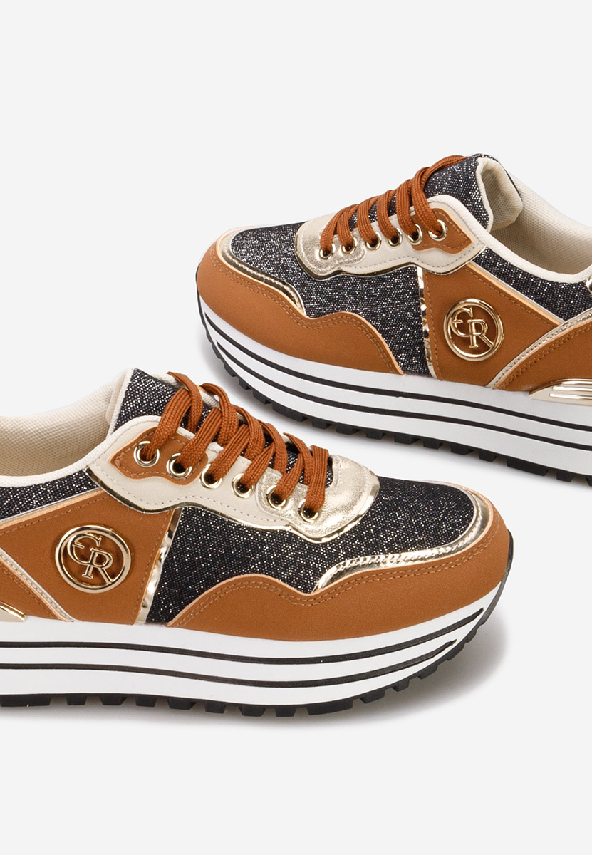 Eranova camel telitalpú platform sneaker