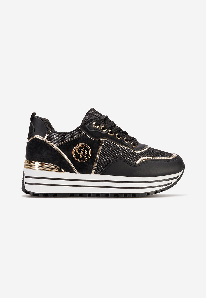 Eranova fekete telitalpú platform sneaker