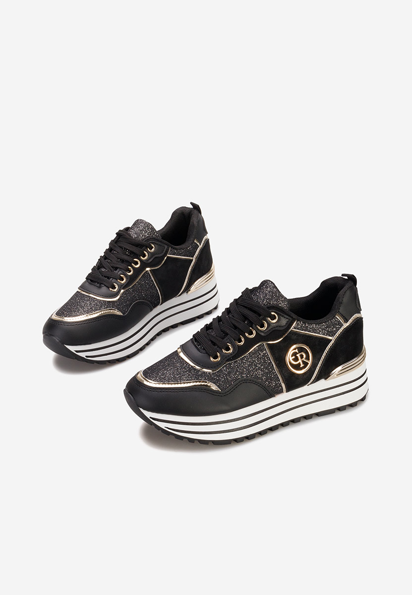 Eranova fekete telitalpú platform sneaker