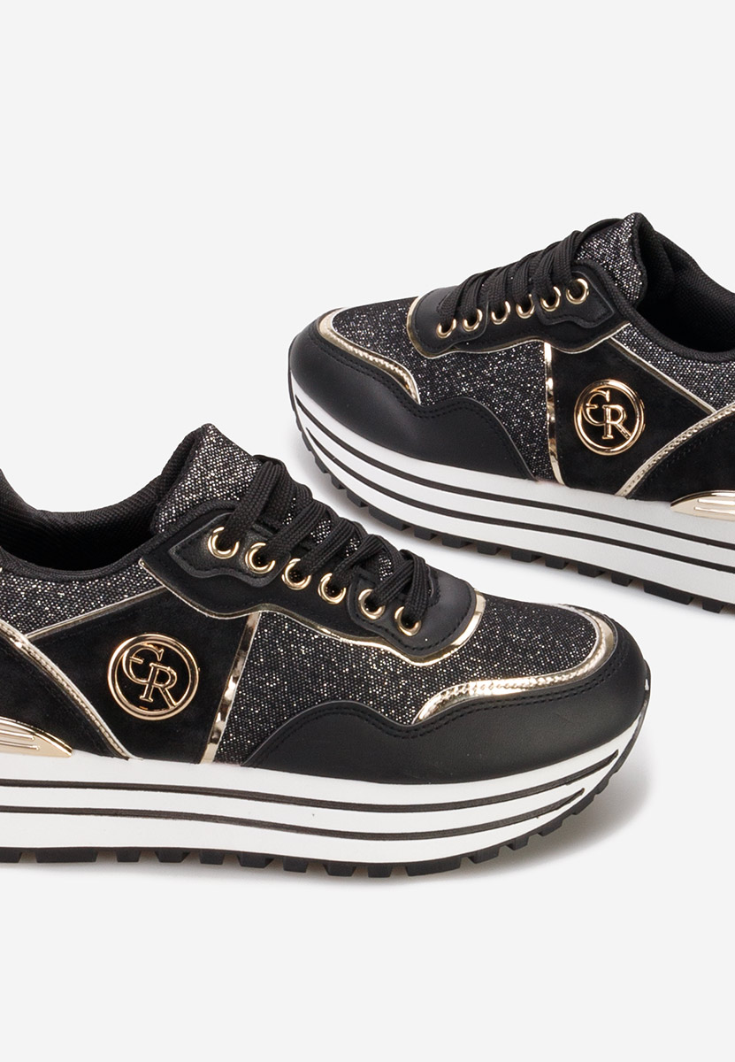 Eranova fekete telitalpú platform sneaker