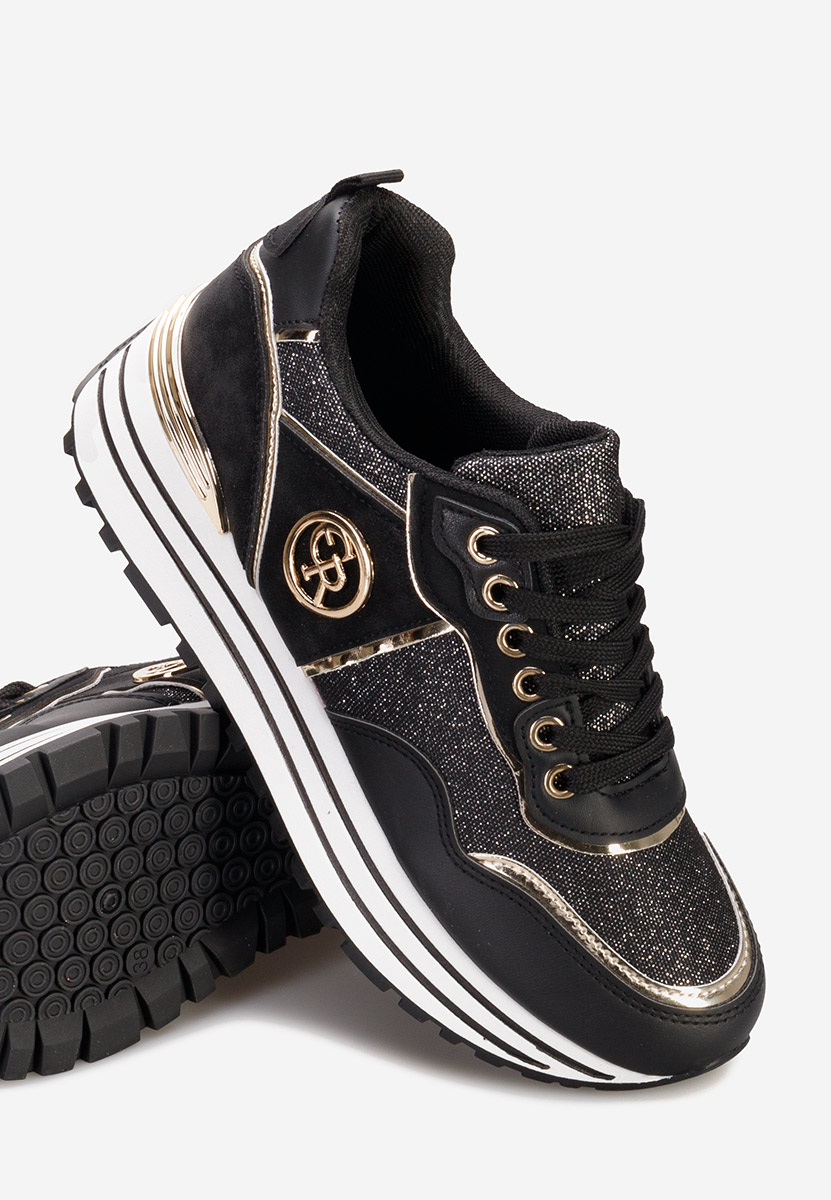 Eranova fekete telitalpú platform sneaker