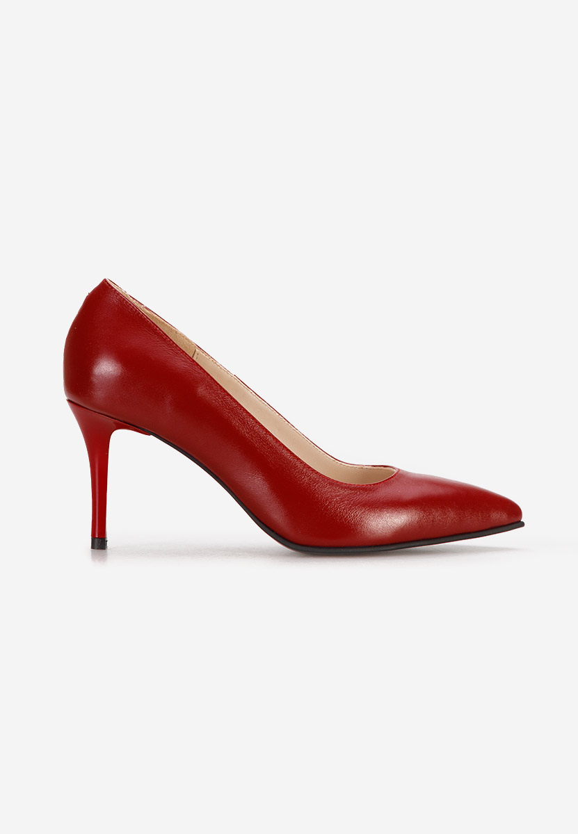 Zigrida piros bőr tűsarkú cipő 