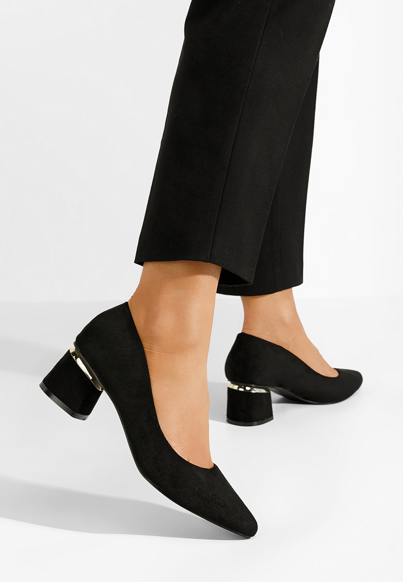 Gretta v2 fekete vastag sarkú magassarkú 