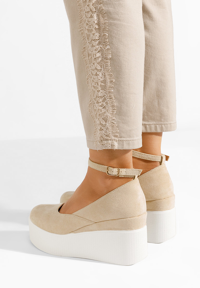 Leanora bézs telitalpú platform cipő