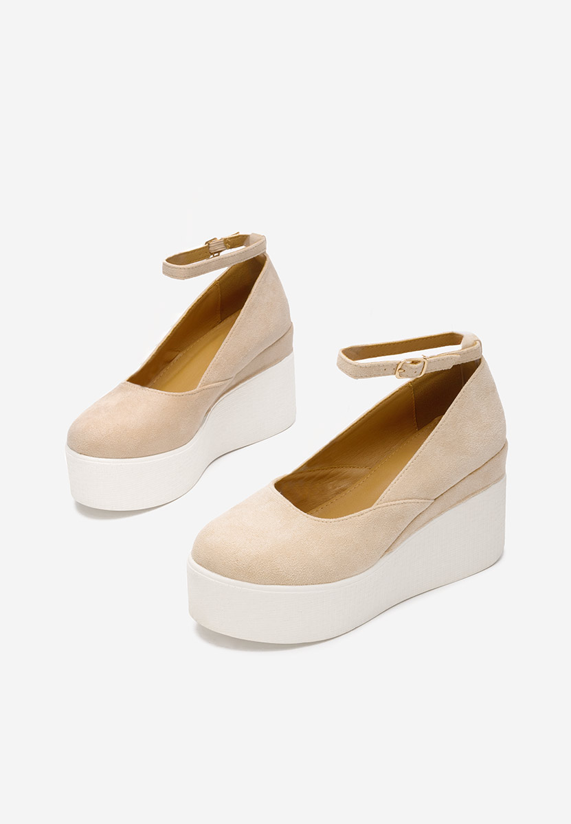 Leanora bézs telitalpú platform cipő