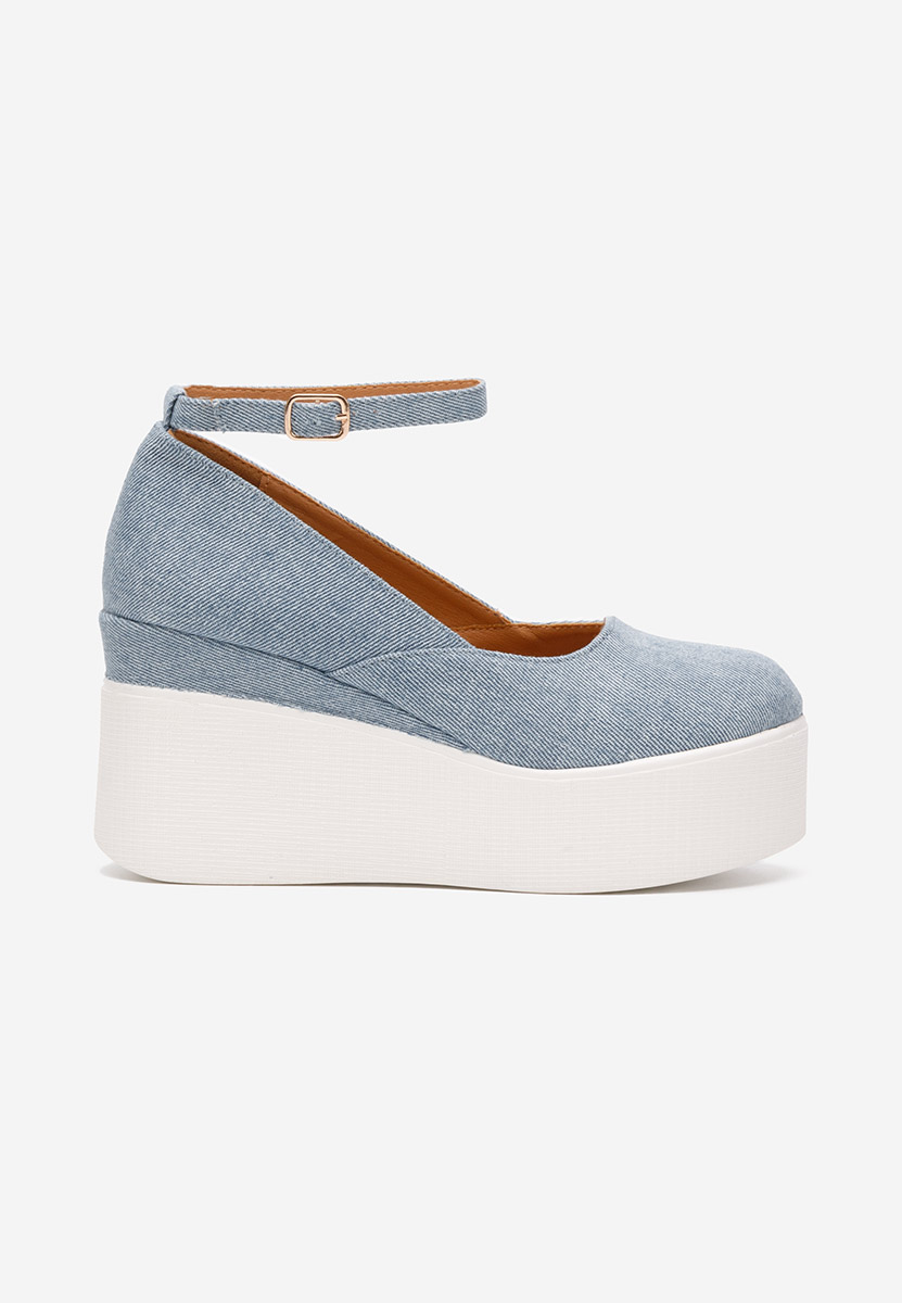 Leanora kék telitalpú platform cipő