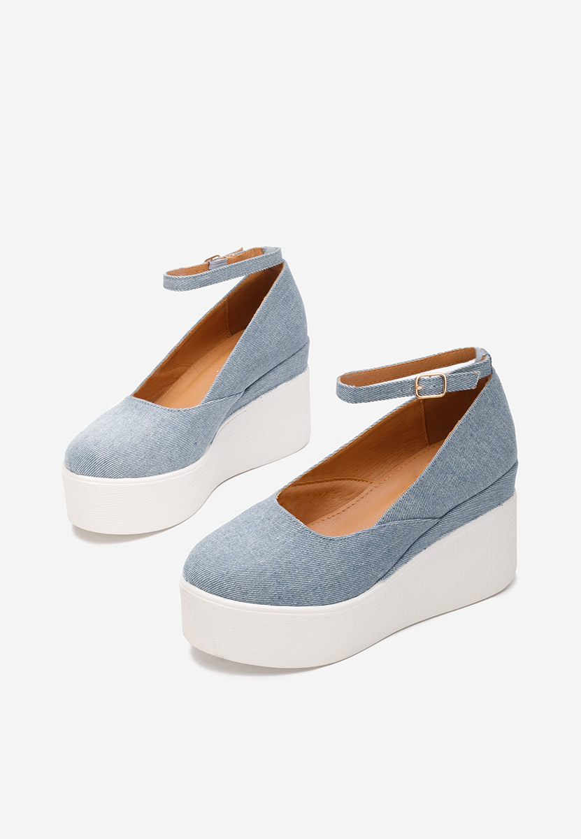 Leanora kék telitalpú platform cipő