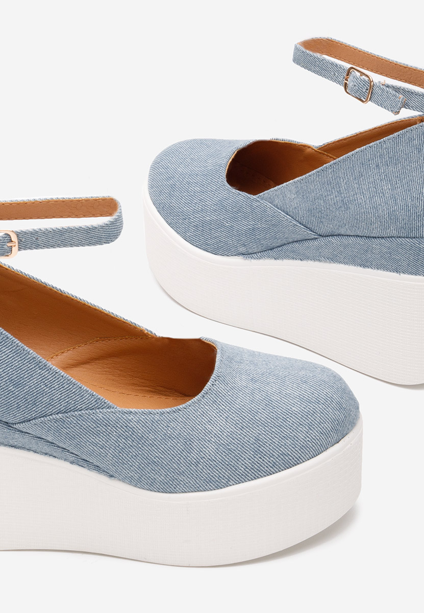 Leanora kék telitalpú platform cipő