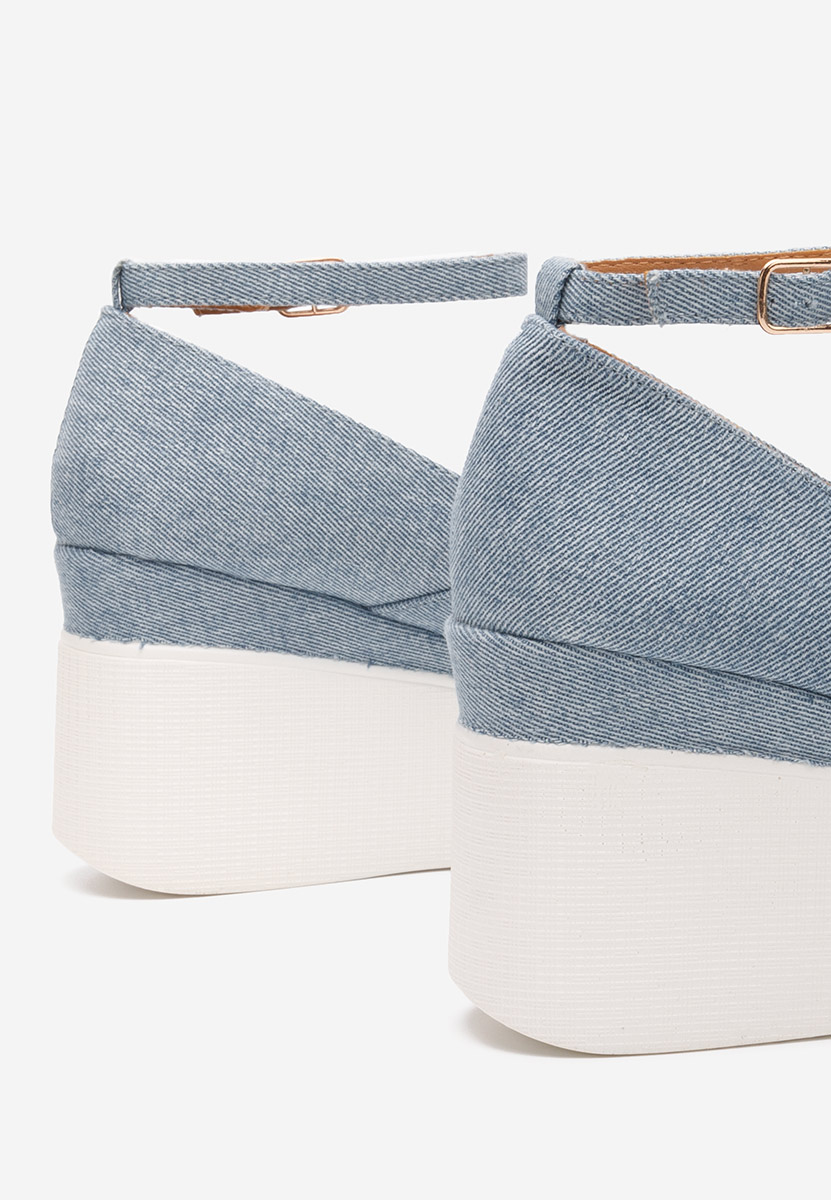 Leanora kék telitalpú platform cipő