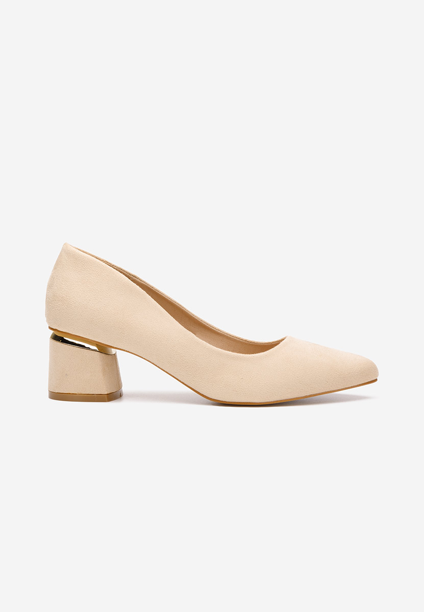 Gretta v2 bézs vastag sarkú magassarkú 