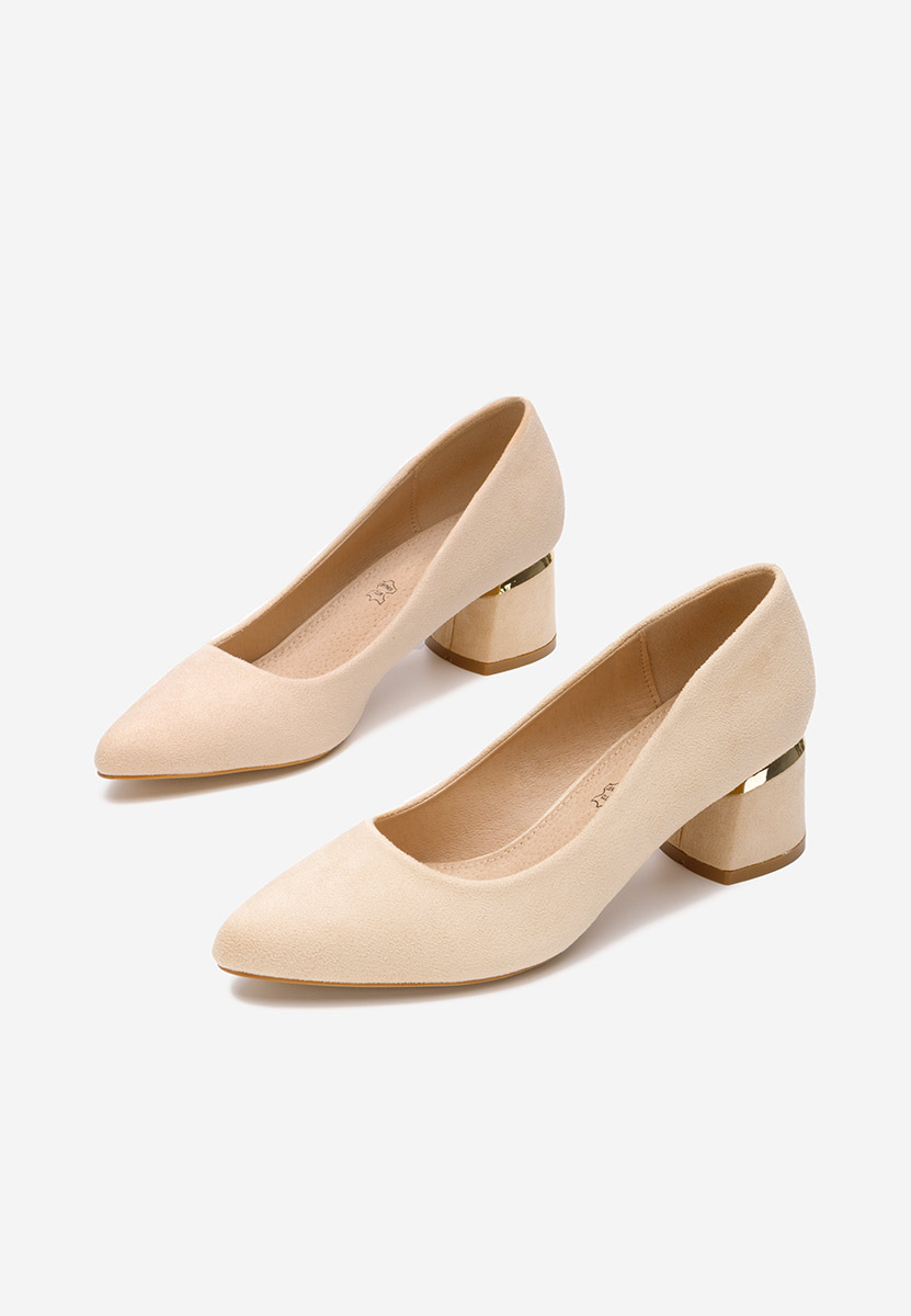 Gretta v2 bézs vastag sarkú magassarkú 