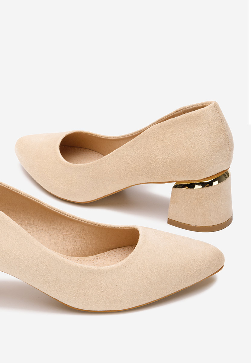 Gretta v2 bézs vastag sarkú magassarkú 