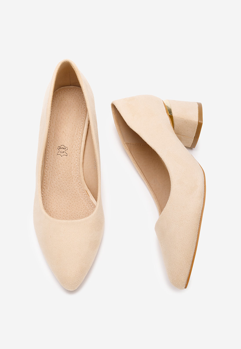 Gretta v2 bézs vastag sarkú magassarkú 