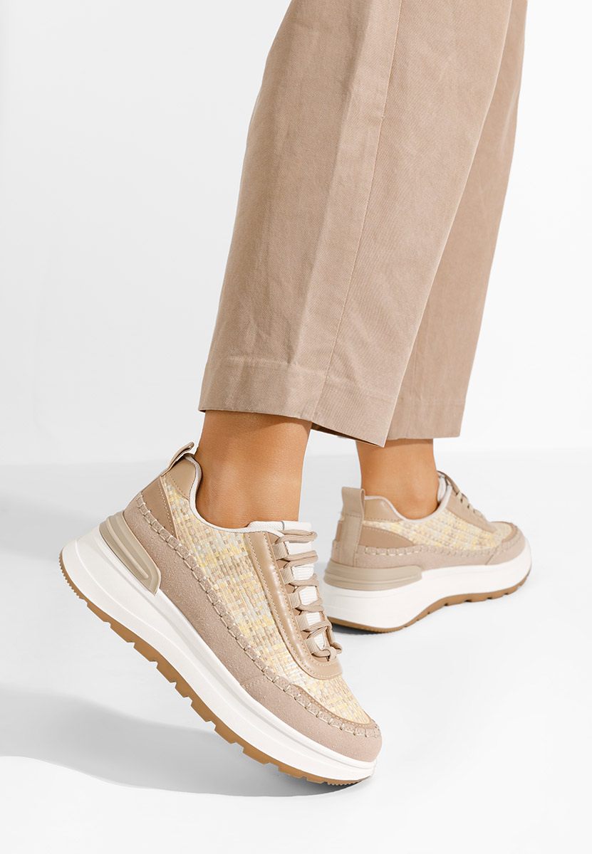 Ellana khaki telitalpú platform sneaker