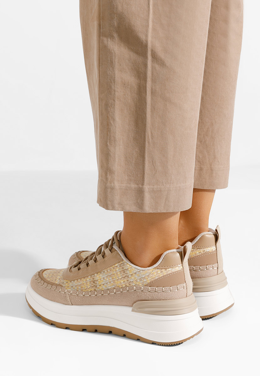 Ellana khaki telitalpú platform sneaker