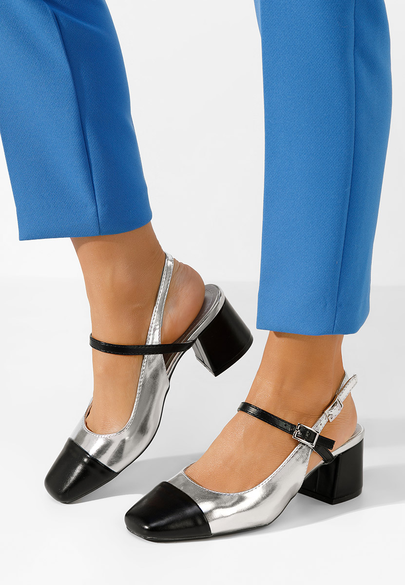 Eriosa ezüst vastag sarkú magassarkú 