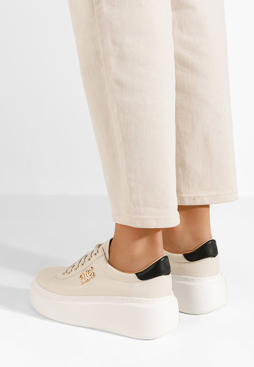 Caliana bézs telitalpú platform sneaker