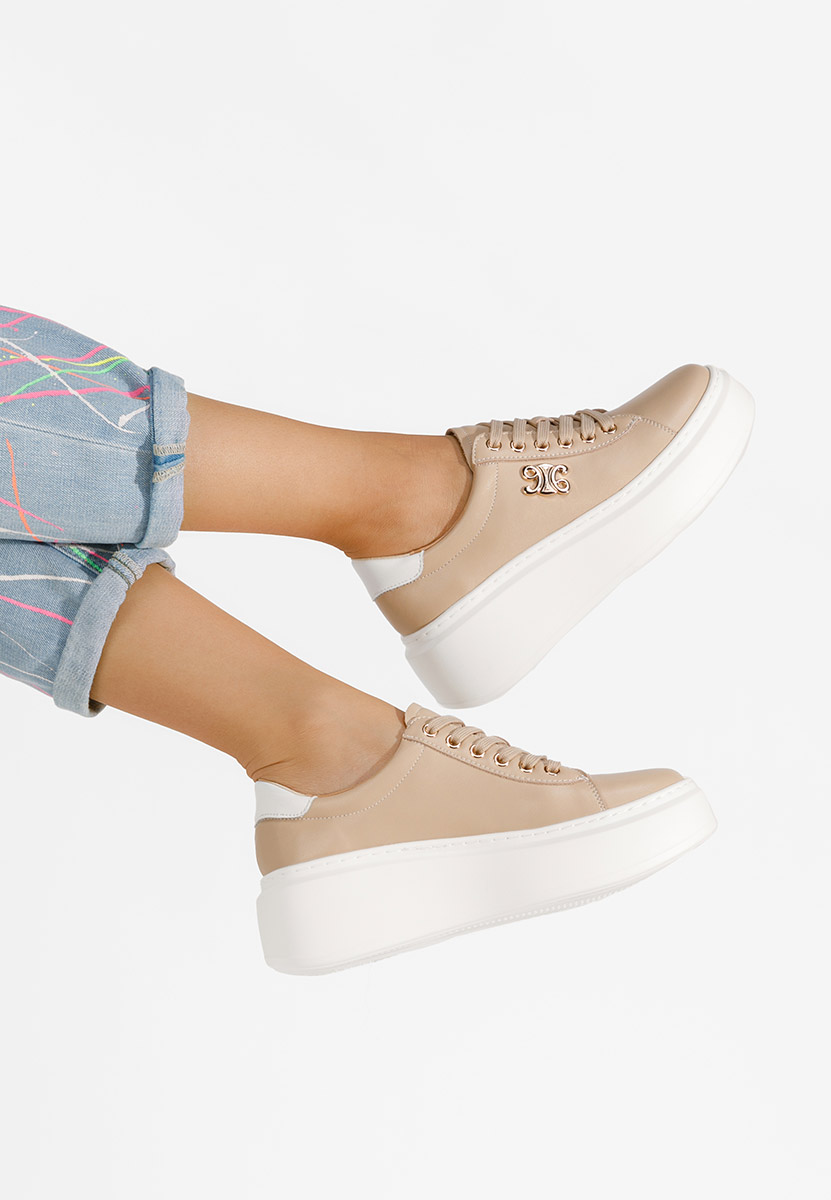 Caliana khaki telitalpú platform sneaker