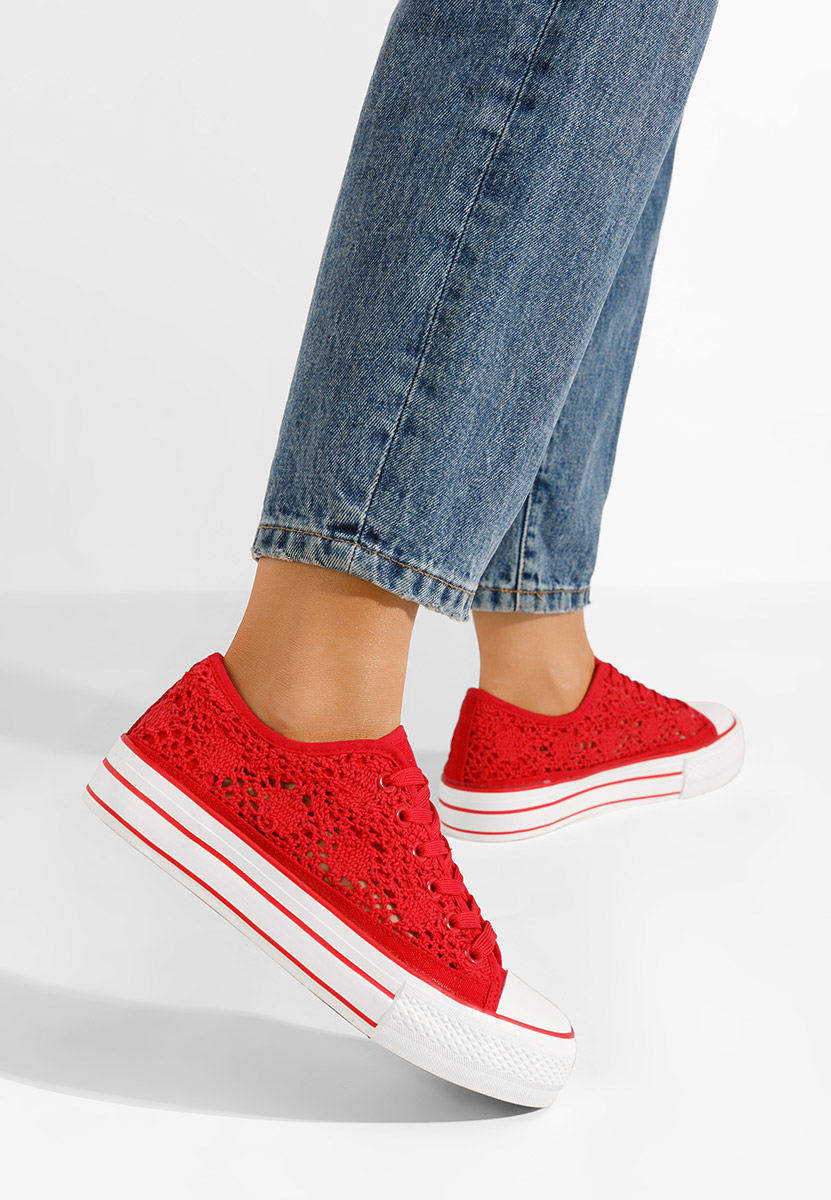 Floreina piros casual tornacipő