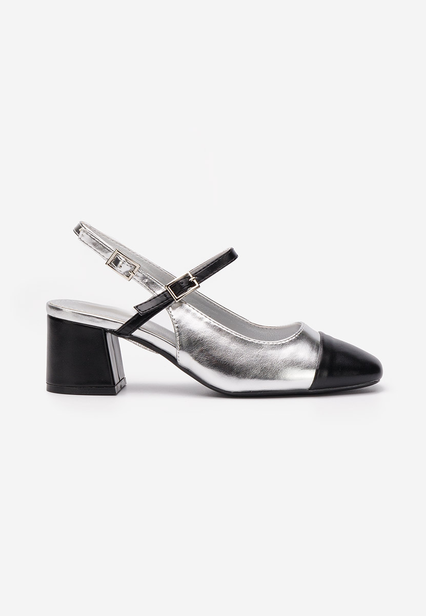 Eriosa ezüst vastag sarkú magassarkú 