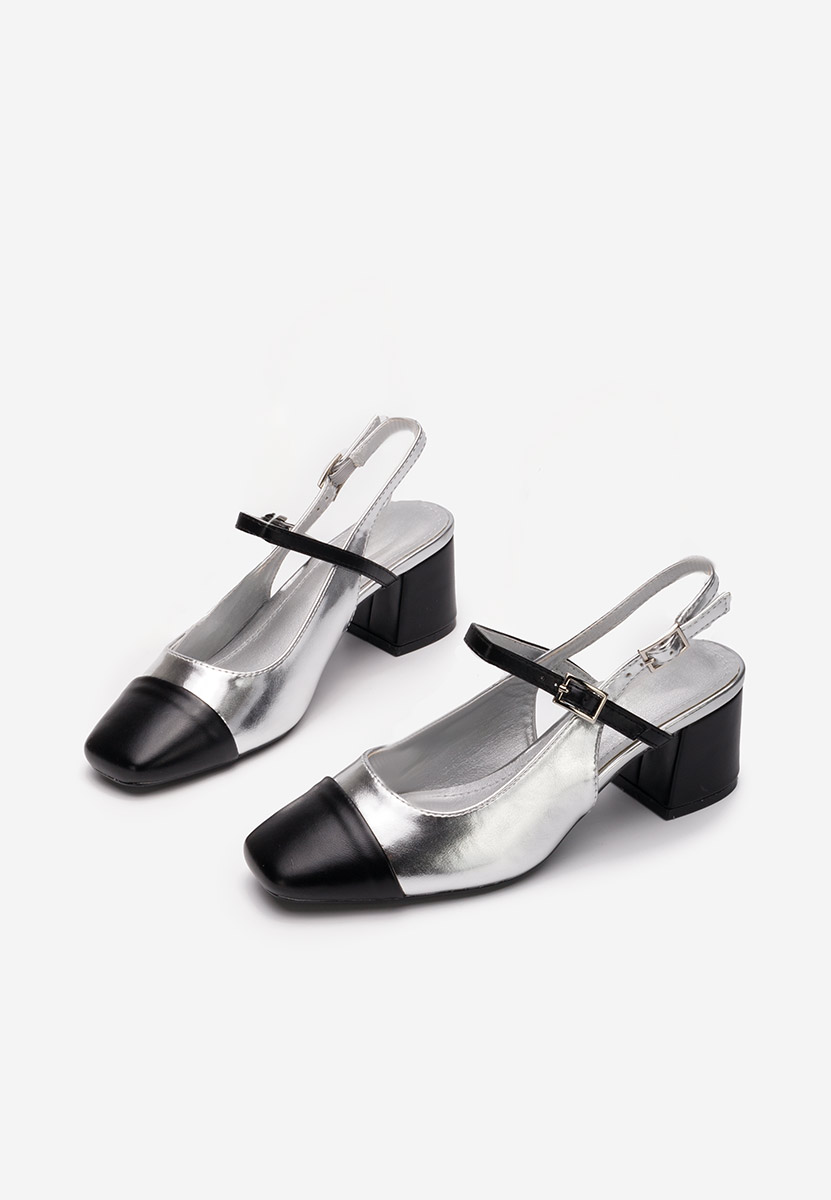 Eriosa ezüst vastag sarkú magassarkú 