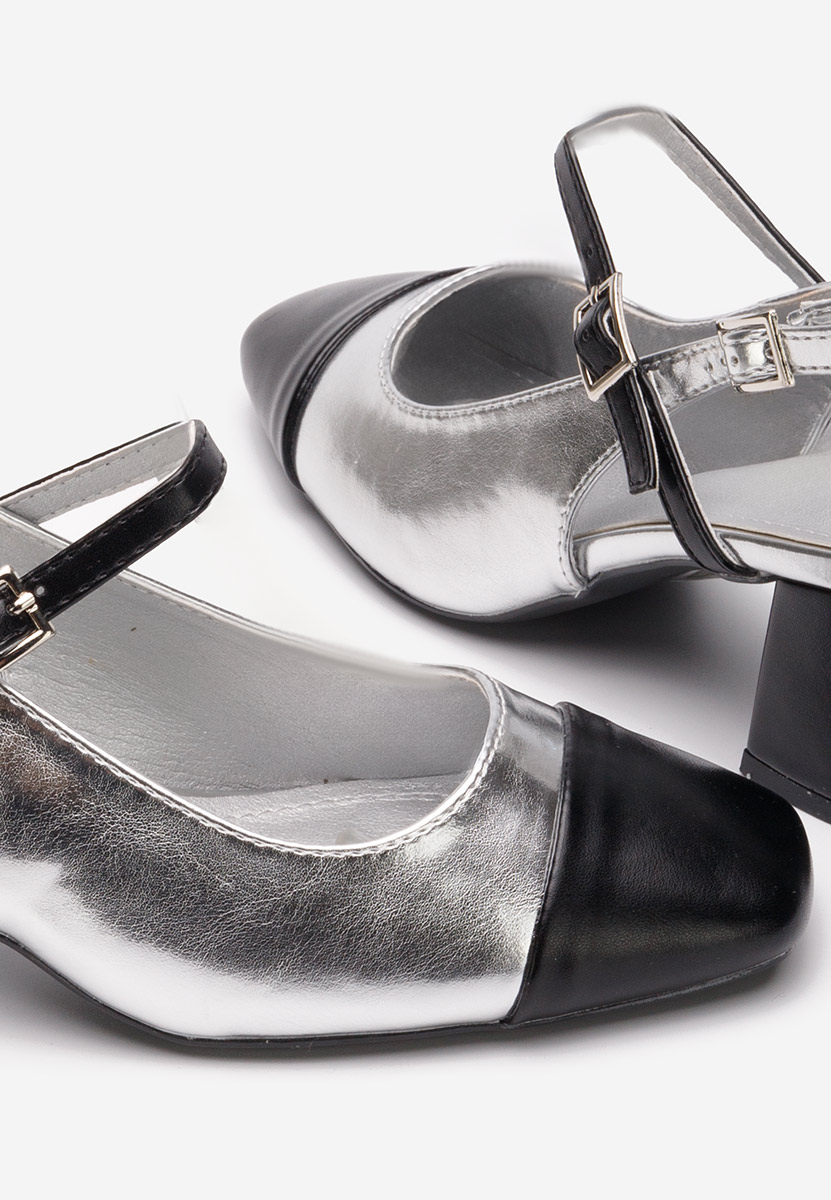 Eriosa ezüst vastag sarkú magassarkú 