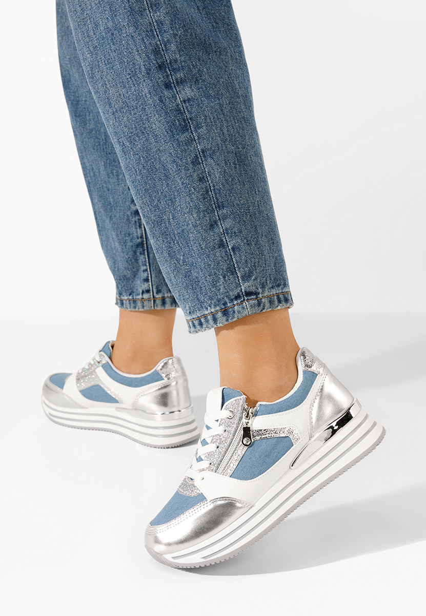Nellia kék telitalpú platform sneaker