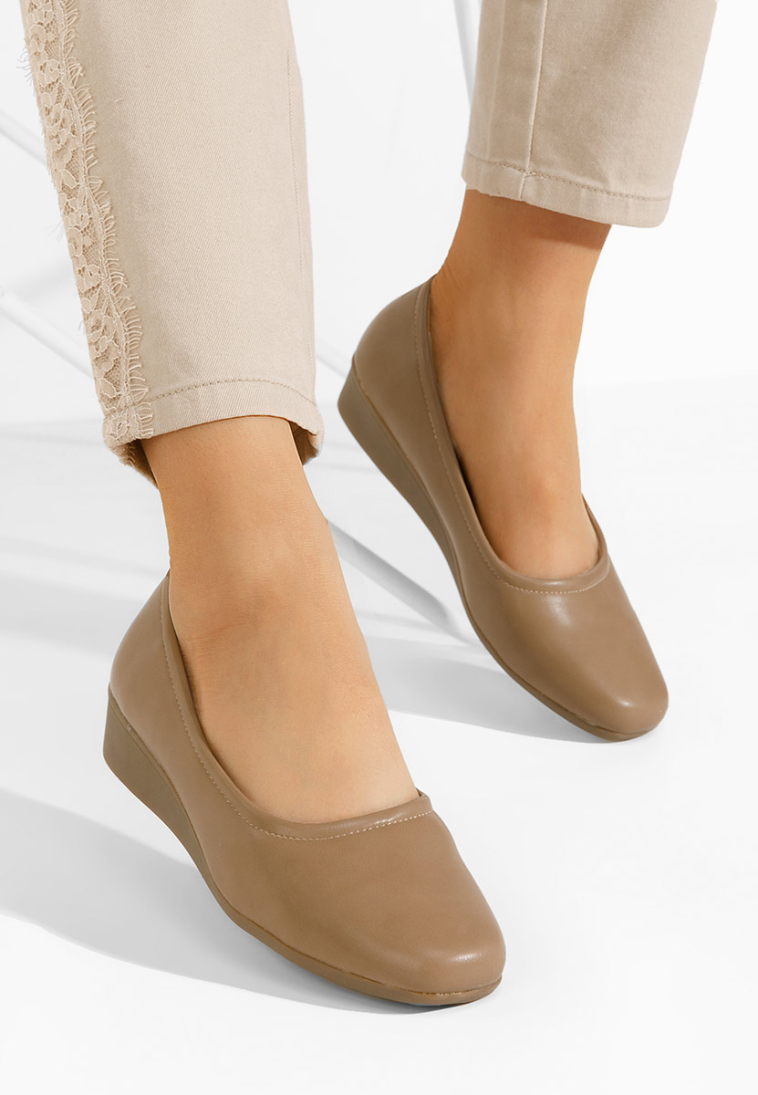 Belimia khaki balerina platform cipő