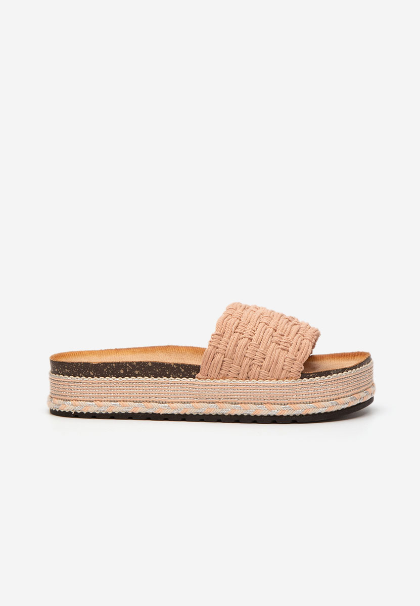 Tulana rózsaszín telitalpú platform papucs