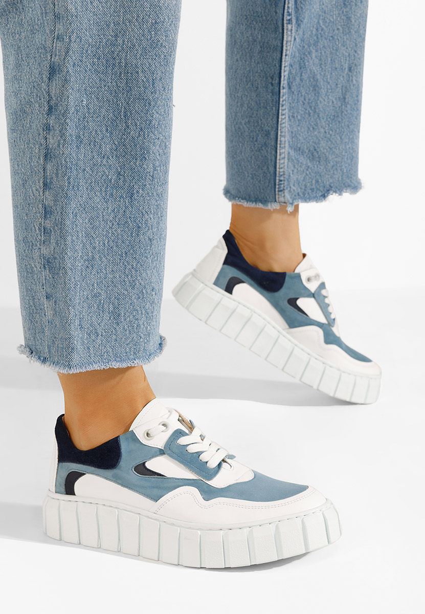 Caera tengerészkék női bőr sneaker