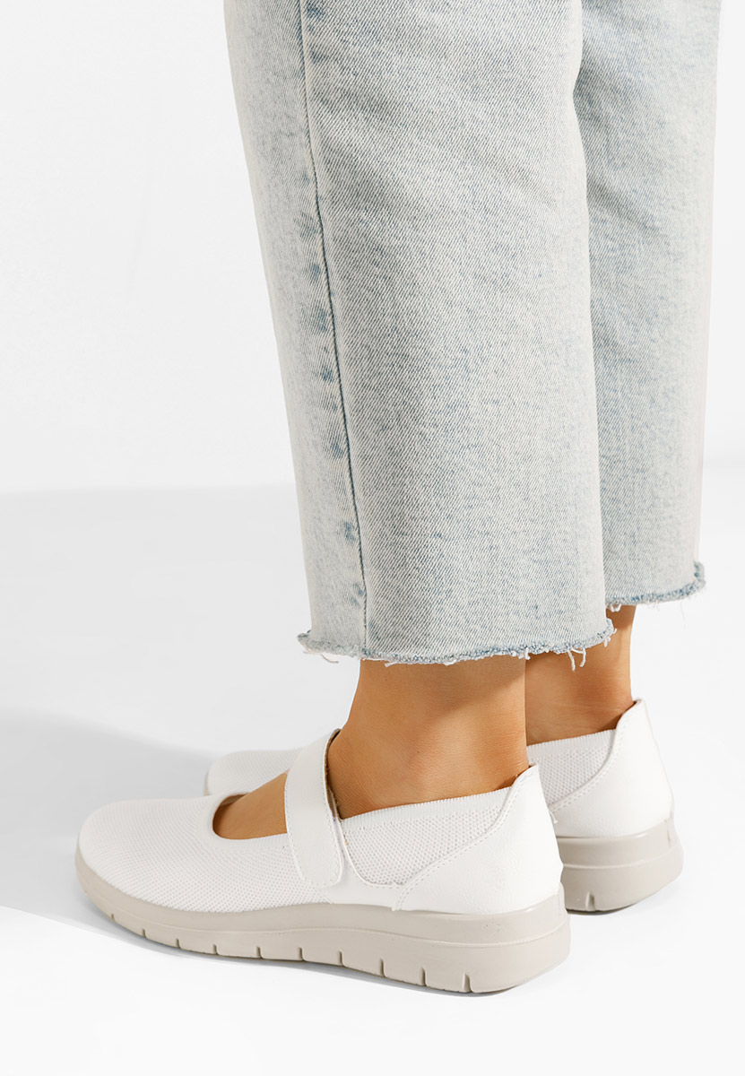 Maila fehér pántos balerina cipő