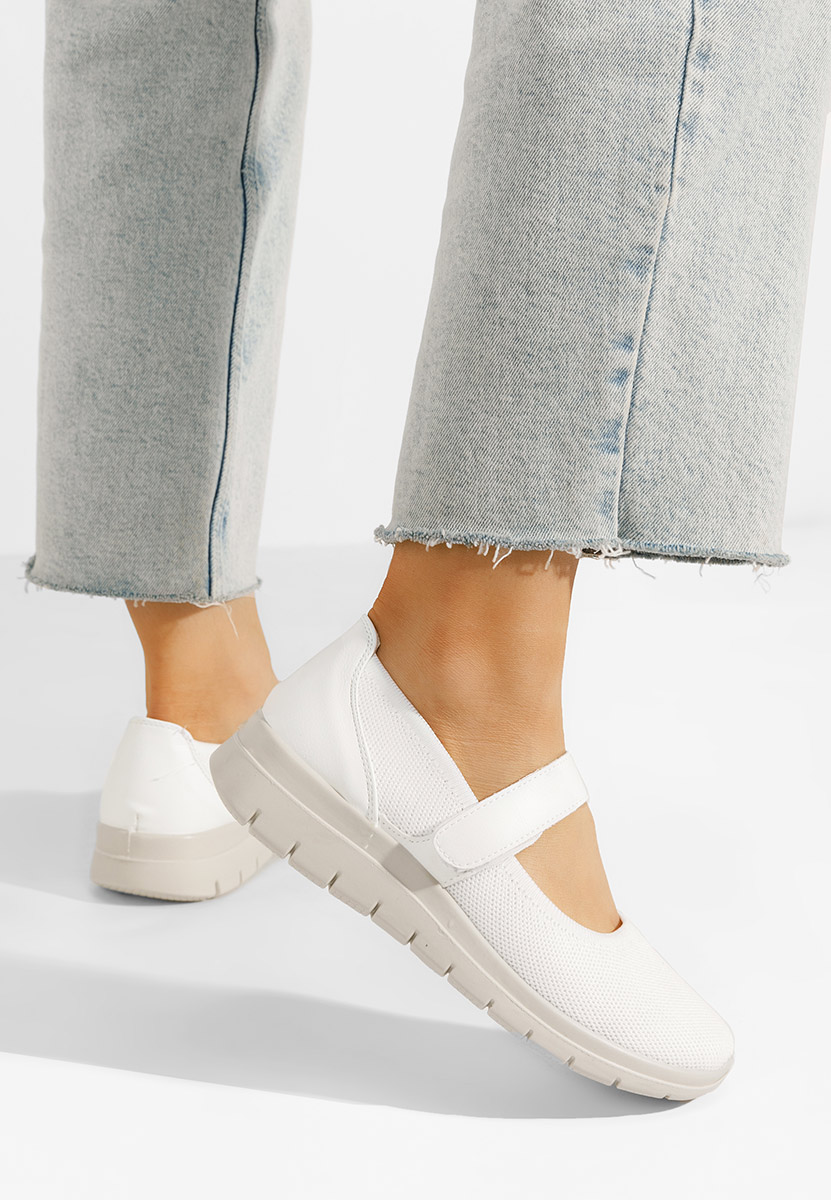 Maila fehér pántos balerina cipő