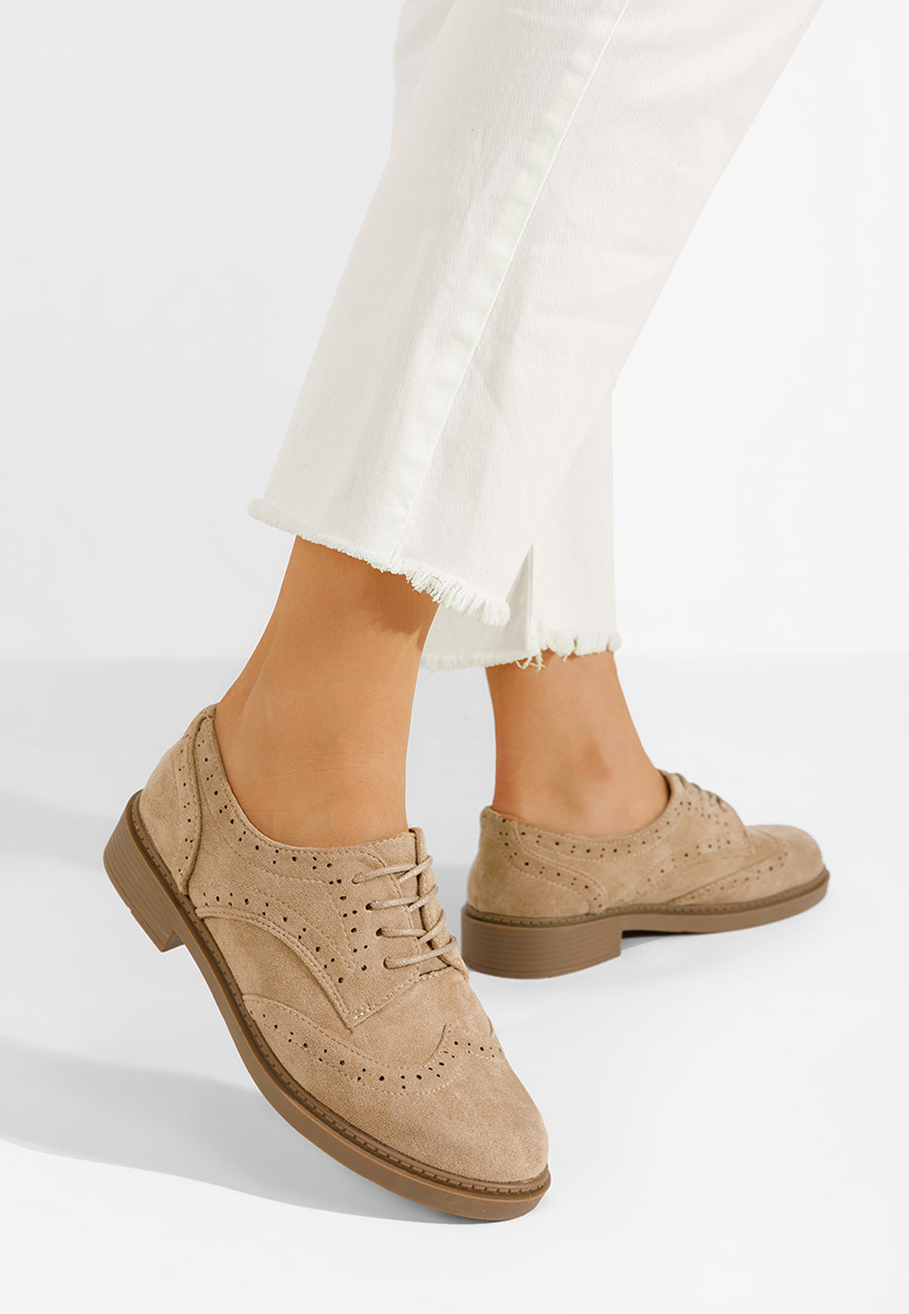 Cametia khaki női brogue cipő