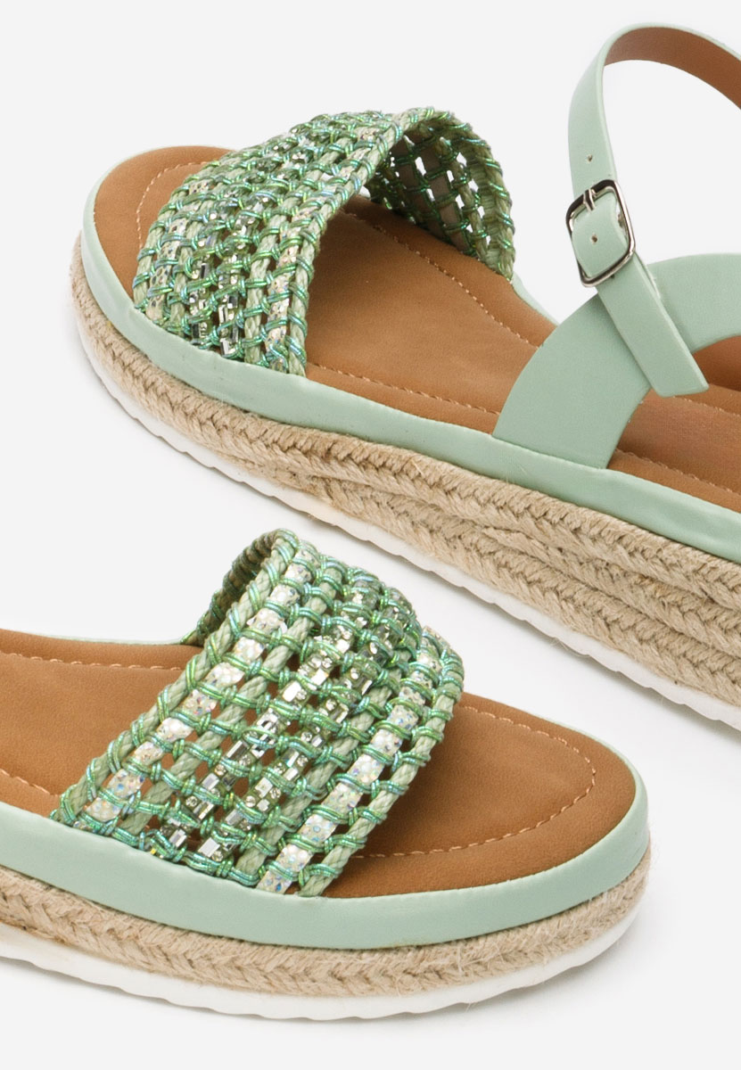 Ergela zöld espadrilles szandál